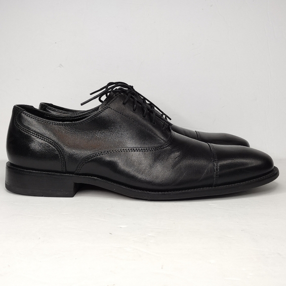 Cole Haan Men's Black Leather Lace-Up Cap Toe Dress Oxford - Picture 3 of 13